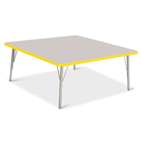 Jonti-Craft Berries Square Activity Table, 48 in. x 48 in., E-height, Freckled Gray/Yellow/Gray 6418JCE007